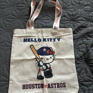 Hello Kitty Houston Astros Kids Tote Bag - Cream and Blue